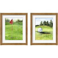 Framed 'Tee Off Time 2 Piece Framed Art Print Set' border=