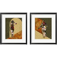 Framed 'Goddess of the Flora 2 Piece Framed Art Print Set' border=