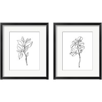 Framed 'Leaf Sprig 2 Piece Framed Art Print Set' border=