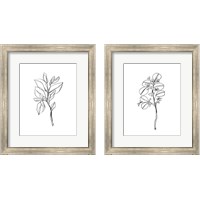 Framed 'Leaf Sprig 2 Piece Framed Art Print Set' border=