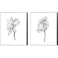 Framed 'Leaf Sprig 2 Piece Canvas Print Set' border=