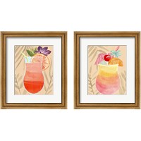 Framed 'Tropical Cocktail 2 Piece Framed Art Print Set' border=