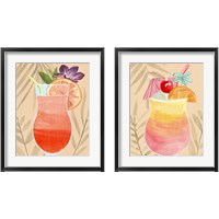 Framed 'Tropical Cocktail 2 Piece Framed Art Print Set' border=