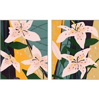 Framed 'Lily Collage 2 Piece Art Print Set' border=