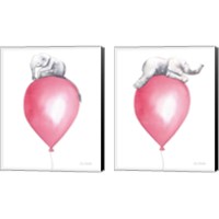 Framed 'Baby Elephant Love 2 Piece Canvas Print Set' border=