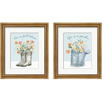 Framed 'Gardenscape  2 Piece Framed Art Print Set' border=