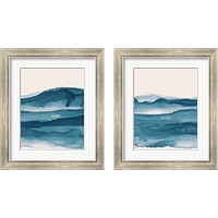 Framed 'Coastal Ink 2 Piece Framed Art Print Set' border=