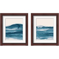 Framed 'Coastal Ink 2 Piece Framed Art Print Set' border=