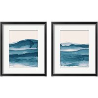 Framed 'Coastal Ink 2 Piece Framed Art Print Set' border=