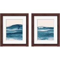 Framed 'Coastal Ink 2 Piece Framed Art Print Set' border=