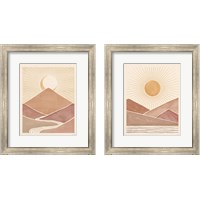 Framed 'Mid Century Landscape 2 Piece Framed Art Print Set' border=