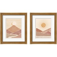 Framed 'Mid Century Landscape 2 Piece Framed Art Print Set' border=