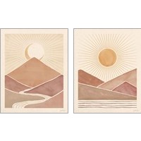 Framed Mid Century Landscape 2 Piece Art Print Set