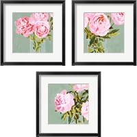 Framed 'Popping Peonies 3 Piece Framed Art Print Set' border=