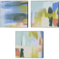 Framed 'Rainbow Scrape 3 Piece Canvas Print Set' border=