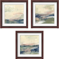 Framed 'Coastline Vignette 3 Piece Framed Art Print Set' border=