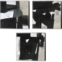 Framed 'Deconstructed Ebony 3 Piece Canvas Print Set' border=