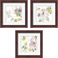 Framed 'Sweet Petals and Leaves 3 Piece Framed Art Print Set' border=