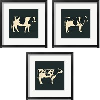 Framed 'Refined Holstein 3 Piece Framed Art Print Set' border=