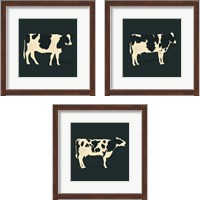 Framed 'Refined Holstein 3 Piece Framed Art Print Set' border=