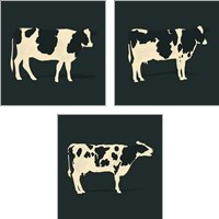 Framed 'Refined Holstein 3 Piece Art Print Set' border=