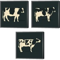 Framed 'Refined Holstein 3 Piece Canvas Print Set' border=