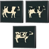 Framed 'Refined Holstein 3 Piece Canvas Print Set' border=