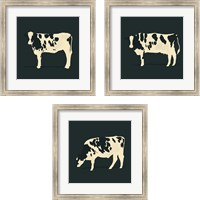 Framed 'Refined Holstein 3 Piece Framed Art Print Set' border=