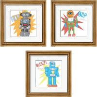 Framed Toy Tin Robots 3 Piece Framed Art Print Set