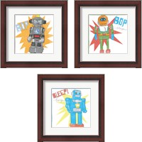 Framed Toy Tin Robots 3 Piece Framed Art Print Set