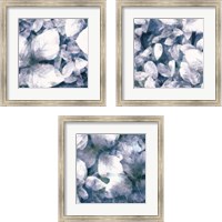 Framed Blue Shaded Leaves 3 Piece Framed Art Print Set