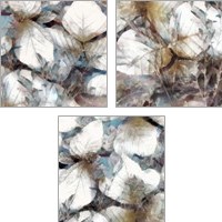 Framed Neutral Summer Leaves 3 Piece Art Print Set