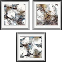Framed 'Neutral Summer Leaves 3 Piece Framed Art Print Set' border=