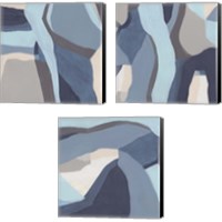 Framed 'Blue Chrysalis 3 Piece Canvas Print Set' border=