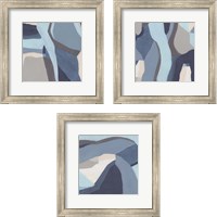 Framed 'Blue Chrysalis 3 Piece Framed Art Print Set' border=