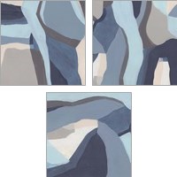 Framed 'Blue Chrysalis 3 Piece Art Print Set' border=