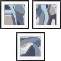 Framed 'Blue Chrysalis 3 Piece Framed Art Print Set' border=