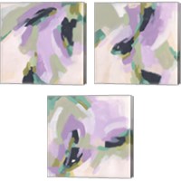 Framed 'Lavender Swirl 3 Piece Canvas Print Set' border=