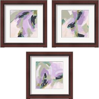 Framed 'Lavender Swirl 3 Piece Framed Art Print Set' border=