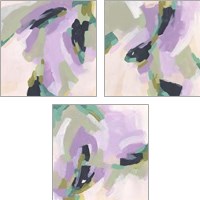 Framed 'Lavender Swirl 3 Piece Art Print Set' border=