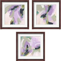 Framed 'Lavender Swirl 3 Piece Framed Art Print Set' border=