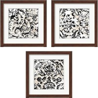 Framed 'Parchment Brocade 3 Piece Framed Art Print Set' border=