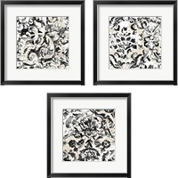 Framed Parchment Brocade 3 Piece Framed Art Print Set