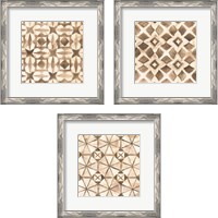 Framed Umber Tile  3 Piece Framed Art Print Set