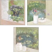 Framed 'Window Plants 3 Piece Art Print Set' border=