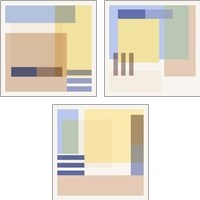 Framed 'Hazy Days 3 Piece Art Print Set' border=