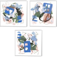 Framed 'Sea Square 3 Piece Canvas Print Set' border=