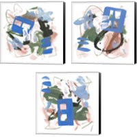 Framed 'Sea Square 3 Piece Canvas Print Set' border=