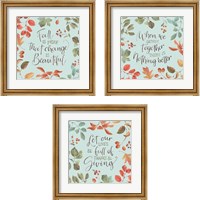 Framed 'Autumn in Nature 3 Piece Framed Art Print Set' border=