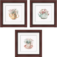 Framed 'Garden Tea 3 Piece Framed Art Print Set' border=